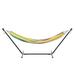 Arlmont & Co. Dayshaun 2 Person Cotton Hammock w/ All-Weather Heavy Duty Steel Stand & Premium Carrying Case Cotton in Pink/Yellow | Wayfair