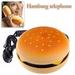 Telephone Phone Corded Telephones Landline Cartoon Desk Line Land Originality Style Burger Cheeseburger Decor Toy