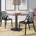 LeisureMod Cornelia Spring Cut-Out Tree Design Dining Chair - Black