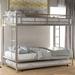 Silver Twin over Twin Metal Bunk Bed with Trundle and 2 Ladders