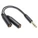 8 6.35mm 1/4 Inch Stereo 1 Male Plug to 2x 1/4 Female Y Splitter Audio Cable for Guitar