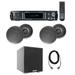 (4) 6.5 Black Ceiling Speaker+Bluetooth Receiver+Subwoofer 4 Restaurant/Office