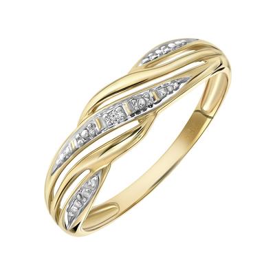 Lucardi Ringe 585 Gold - silbern-goldfarbig 57mm Damen Image