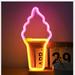 Ice Cream Neon Sign Ice Cream Neon Lights for Bedroom Decorations Battery/USB Powered Ice Cream Shaped Night Light for Children Baby Room Bar Recreational Party Decoration(2PCS)