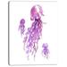 DESIGN ART Designart Purple Jellyfish Watercolor Abstract Canvas Art Print 12 in. wide x 20 in. high