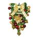 18.5inch Christmas Ball Wreath Holiday Decorations New Year Xmas Decorations Christmas Collection with Pine Cones Berry Clusters Ribbon Bows for Front Door Fireplace Mantel Porch