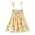 Holiday Savings Deals! Kukoosong Girls Dresses Summer Toddler Baby Girl Clothes Sleeveless Sling Dress Graphic Print Children s Clothing Yellow 2-3 Years