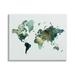 Stupell Green Toned World Map Travel & Places Painting Gallery Wrapped Canvas Print Wall Art
