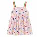 Holiday Savings Deals! Kukoosong Summer Toddler Girls Casual Dresses Toddler Kids Baby Girl Clothes Fashion Cute Sleeveless Sweet Heart Rainbow Print Slip Dress Pink 18-24 Months