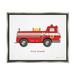 Stupell Red Fire Truck Vehicle Transportation Painting Gray Floater Framed Art Print Wall Art