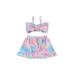 GXFC Toddler Baby Girls Summer Swimsuit Kids Girls Sleeveless Sling Top+Floral Print Ruffle Short Skirt Bathing Suit Casual Swim Cover Up 2 Pcs 9M-4T