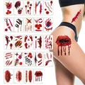 Tatouages temporaires de cicatrice d'halloween 24 pièces autocollants de fausse plaie sanglante