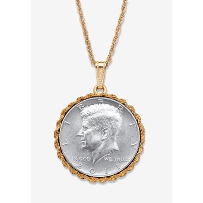 Men's Big & Tall Genuine Half Dollar Pendant Necklace In Yellow Goldtone by PalmBeach Jewelry in 2011