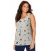 Plus Size Women's Red, White & Blue Allover Print Mickey Tank by Disney in Grey Mickey Friends (Size 4X)