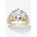 Women's 4.66 Cttw. 14K Yellow Gold-Plated Sterling Silver Ring Round Cubic Zirconia Engagement Ring by PalmBeach Jewelry in Gold (Size 5)
