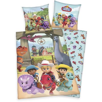 Kinderbettwäsche "Dinoranch", bunt, B/L: 135cm x 200cm, , Renforcé, B/L: 80cm x 80cm, Renforcu00e9, Obermaterial: 100% Baumwolle, Bettwäsche, mit tollem Motiv Image