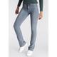 Bootcut-Jeans ARIZONA "Ultra Soft" Gr. 34, N-Gr, blau (bleached) Damen Jeans Bootcut