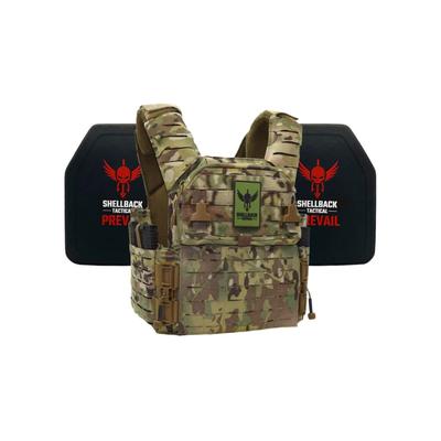 Shellback Tactical Banshee Elite 3.0 Lightweight Level IV Ceramic Plates Armor Kit Multicam Small/Medium SBT-BANELT3-4SICMH-MC-SM