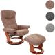 Mca fauteuil relax Hamilton, fauteuil de télévision + tabouret, tissu, charge max. 130kg - marron