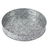 Gracie Oaks Handmade Galvanized Metal Serving Tray Metal in Gray | 1.9 H x 11 W x 11 D in | Wayfair B5D0FC3EB23C4C0EADDCA9AC7BBCE128