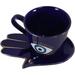 Bungalow Rose Wicca Occult Evil Eye of Providence w/ Hamsa Chirology Palmistry Hand Palm Coffee Mug Tea Cup w/ Saucer Set Drinkware Resin | Wayfair