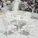 Winston Porter Christa Square 4 - Person Outdoor Dining Set Metal/Wicker/Rattan in White | 27.55 W x 27.55 D in | Wayfair