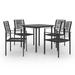 Ebern Designs Square 4 - Person Outdoor Dining Set Glass/Metal in Black | 31.5 W x 31.5 D in | Wayfair 159FECDB65AF4ED897E21F8F303BED1C