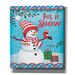 The Holiday Aisle® Epic Graffiti 'Snowman & Bird' By Mollie B, Gic Snowman & Bird by Mollie B Art - Wrapped Canvas Print Canvas in Blue | Wayfair