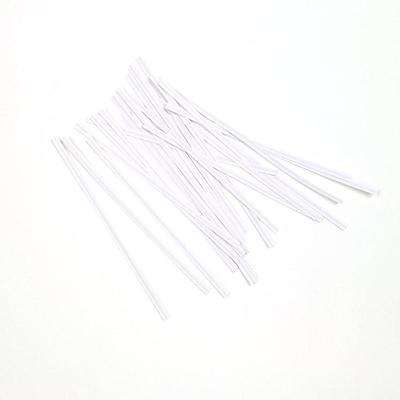 LK Packaging M4PLW 4" White Plastic Covered Bag Twist-Tie