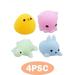 4pcs Squishies Squishy Toys Set for Kids Party Favors Mini Kawaii Animals Mochi Squishy Toy Fidget Toys Packs Stress Reliever Anxiety Toys for Boys & Girls