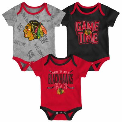 Chicago Schwarzhawks 3er Pack Creeper - Neugeborenes - Newborn Image