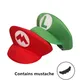 Chapeau de dessin animé Super Mario Bros pour enfants figurine d'anime broderie Luigi jouets