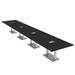 22 Person Rectangular Modular Boardroom Table Metal Bases Power Units
