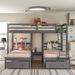 Full over Twin & Twin Bunk Bed,Triple Bunk Bed with Drawers