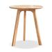 Round End Coffee Table with Natural Solid Oak Wood, Sofa Table with Easy to Assemble for Living Room, Bedroom Bedside Table