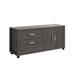 Lou 51 Inch Modern Office Credenza File Cabinet, 2 Drawers, Wheels, Gray