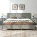 Modern Pine Wood and MDF Frame Platform Bed with Tapered Wooden Legs