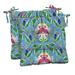 RSH DÃ©cor Indoor Outdoor Set of 2 Tufted Dining Chair Seat Cushions 19 x 19 Flamingo Flirt Tropical Blue