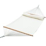 Sol Living Ceara Patio Hammock Olefin Hammock Double Hammock for Two People Outdoor Patio Swing Chair Quilted Hammock Use Inside Outside Backyard Decor Porch Swing - Cream White