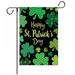 St Patrick Day Garden Flag 12 x18 Double Sided Burlap Shamrock Welcome Home Flags Evergreen Clover St Patricks Day Yard Flag for Patio Lawn Outdoor House Decor