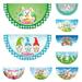 9pcs Easter Flags Easter Garden Flag Fan Shape Flag Easter Festival Decor Flag Printed Half Circle Flags Cartoon Pattern Semicircle Flag Easter Yard Farmhouse Seasonal Decoration