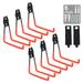 Garage Hooks Wall Mount Garage Hanger Utility Garage Storage Hooks Tool Hangers with 2 Straps Orange 6 Pack