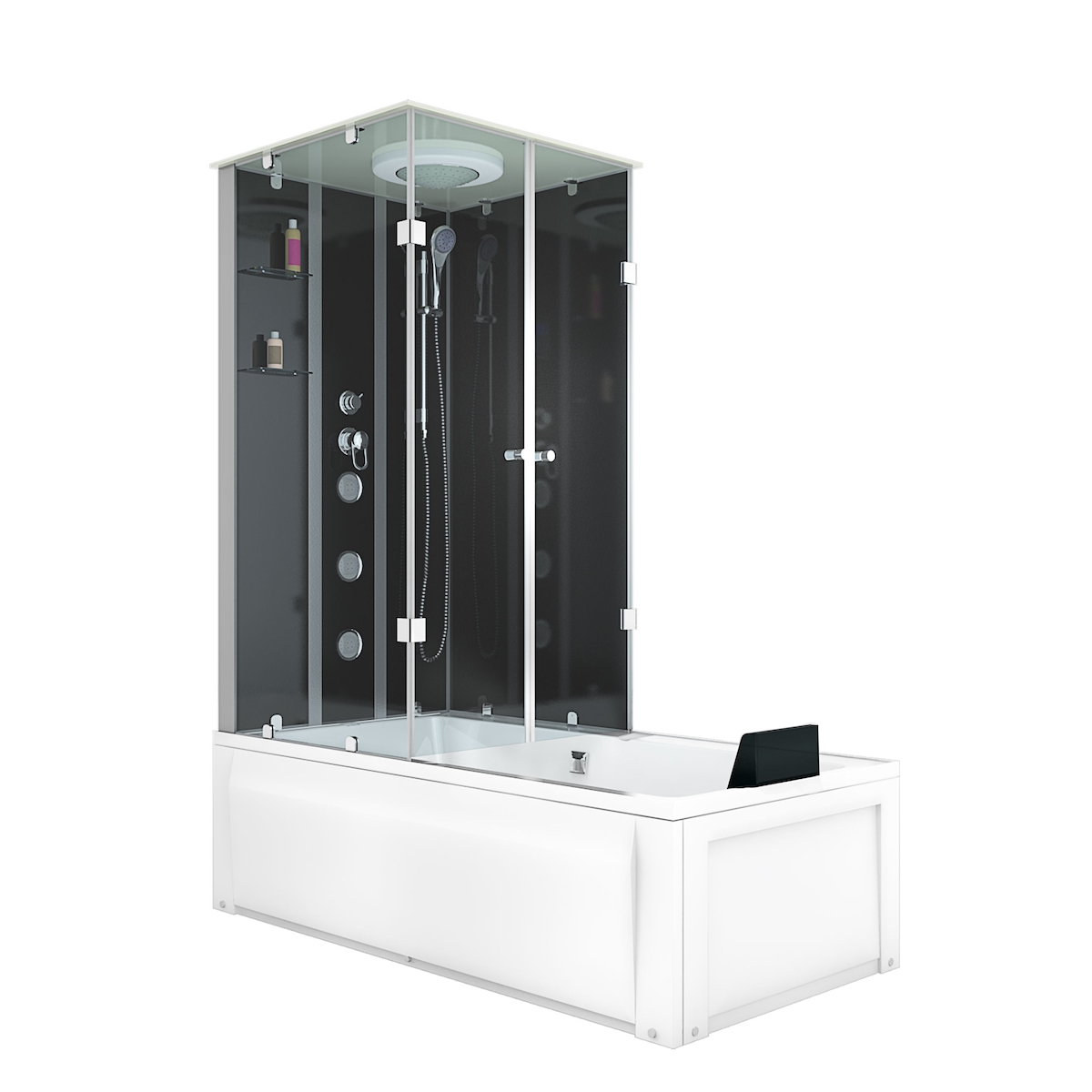 AcquaVapore Whirlpool Wanne Duschtempel Dusche Duschkabine K05-R30-WP 90x180 cm ohne 2K Scheiben Versiegelung Image