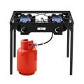 150000 BTU Double 2 Burner Gas Cooker Stand Stove Outdoor BBQ Grill