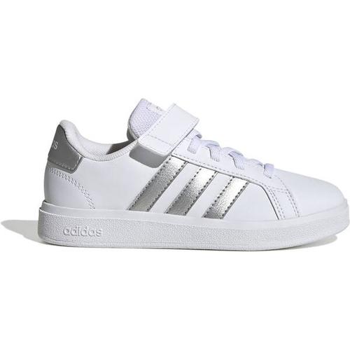 ADIDAS Kinder Halbschuhe Grand Court Court Elastic Lace and Top Strap, Größe 30 in Weiß