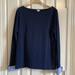 J. Crew Tops | J Crew Long Sleeve Blouse Navy Blue With Light Blue Cuff | Color: Blue | Size: S