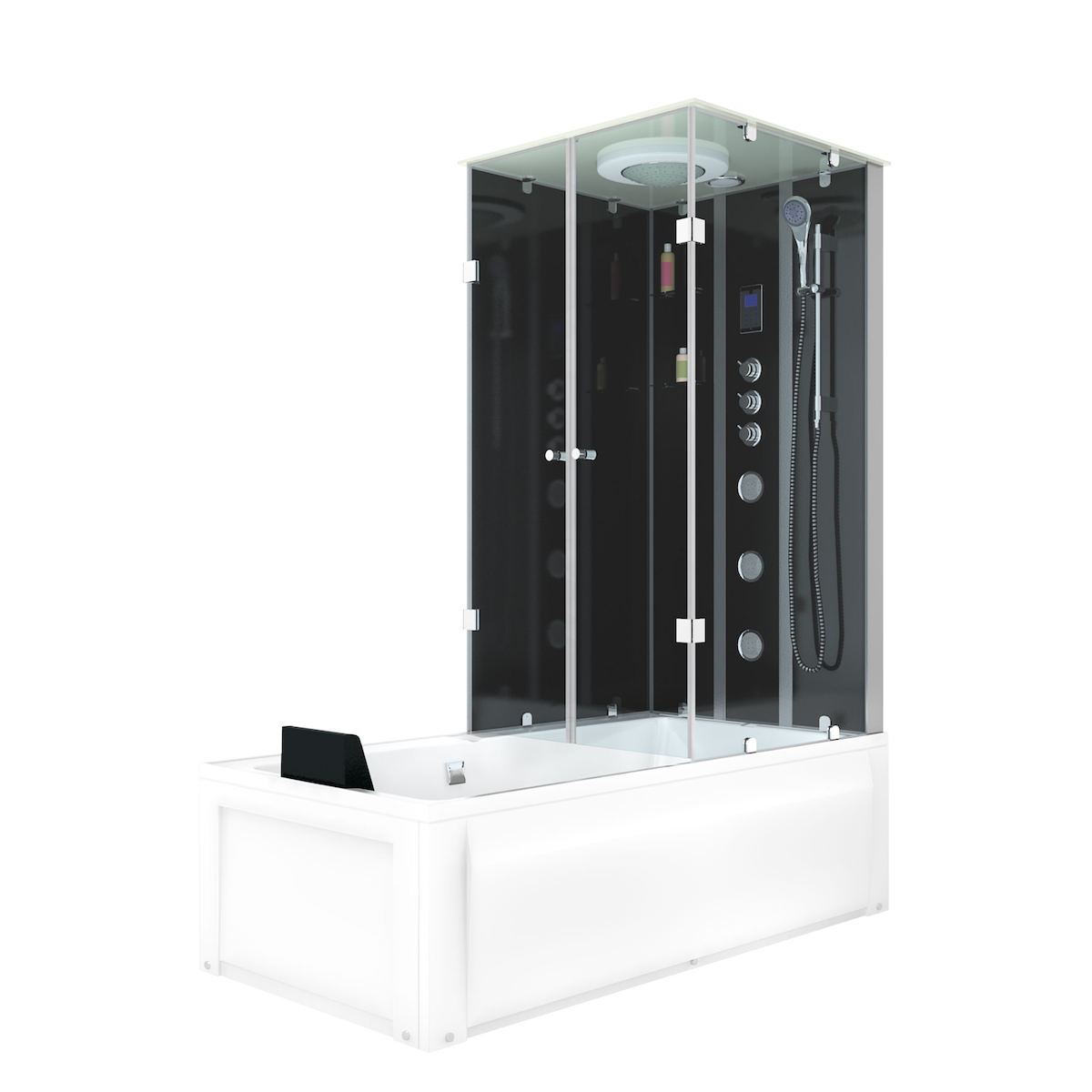 AcquaVapore Whirlpool Wanne Duschtempel Dusche Duschkabine K05-L33-WP-EC 180x90 cm mit 2K Scheiben Versiegelung Image