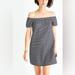Madewell Dresses | Madewell Navy White Stripe Off Shoulder Dress Xs | Color: Blue/White | Size: Xs