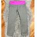 Nike Pants & Jumpsuits | Nike Epic Dri Fit Running Training Tight Fit Gray Crop Leggings Size Small | Color: Gray/Pink | Size: S