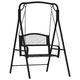 vidaXL Swing Bench Outdoor Furniture Garden Seating Hanging Chair Patio Balcony Terrace Seat Bench Seating Chair 124 cm Black Steel